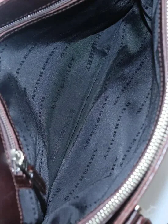 BURBERRY Nova Check Hand Bag Nylon Beige Silver Auth 120399 - Picture 11 of 16